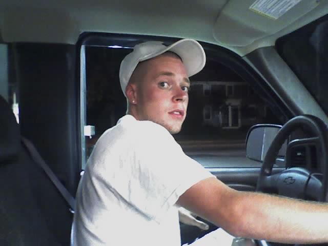 in his truck